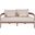 Newport 65 Inch Fabric Upholstered Outdoor Patio Loveseat In Beige and Natural
