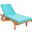 Newport Chaise Lounge Chair with Side Table In Teal Blue
