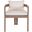 Newport Fabric Upholstered Outdoor Patio Dining Chair In Cream and Natural