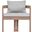 Newport Fabric Upholstered Outdoor Patio Dining Chair In Grey and Natural