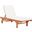 Newport Teak Brown and Beige Chaise Lounge Chair with Side Table