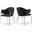 Nial Boucle Fabric Dining Chair Set of 2 In Black