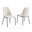 Nick Polar Fleece Fabric Side Chairs Set of 2 In Cream and Iron Gray Legs