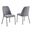 Nick Polar Fleece Fabric Side Chairs Set of 2 In Dark Gray and Iron Gray Legs