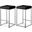 Nicola Vegan Leather Stool Set of 2 In Black/Chrome