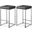 Nicola Vegan Leather Stool Set of 2 In Grey