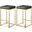 Nicola Vegan Leather Stool Set of 2 In Grey/Gold
