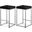 Nicola Velvet Stool Set of 2 In Black and Chrome