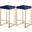 Nicola Velvet Stool Set of 2 In Navy and Gold