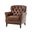 Nicole Traditional Genuine Leather Chair In Brown