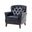 Nicole Traditional Genuine Leather Chair In Navy