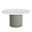 Nicolette 55 Inch Marble Look Dining Table In Light Grey