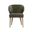 Niles Wingback Dining Chair with Fabric Seat and Wooden Legs In Olive and Brown