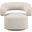 Niya Textured Fabric Swivel Accent Chair In Beige Linen