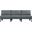 Nizuc Water Resistant Fabric Outdoor Patio 3 Piece Modular Sofa In Grey