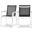 Nizuc Water Resistant Fabric Outdoor Patio Aluminum Mesh Dining Arm Chair Set of 2 In Black/White
