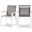 Nizuc Water Resistant Fabric Outdoor Patio Aluminum Mesh Dining Arm Chair Set of 2 In Grey