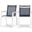 Nizuc Water Resistant Fabric Outdoor Patio Aluminum Mesh Dining Arm Chair Set of 2 In Navy and White