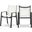 Nizuc Water Resistant Fabric Outdoor Patio Aluminum Mesh Dining Arm Chair Set of 2 In White/Dark Grey
