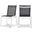 Nizuc Water Resistant Fabric Outdoor Patio Aluminum Mesh Dining Chair Set of 2 In Black/White