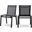 Nizuc Water Resistant Fabric Outdoor Patio Aluminum Mesh Dining Chair Set of 2 In Black/Grey