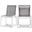 Nizuc Water Resistant Fabric Outdoor Patio Aluminum Mesh Dining Chair Set of 2 In Grey