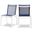 Nizuc Water Resistant Fabric Outdoor Patio Aluminum Mesh Dining Chair Set of 2 In Navy
