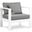 Nizuc Water Resistant Fabric Outdoor Patio Aluminum Arm Chair In Grey/White
