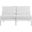 Nizuc Water Resistant Fabric Outdoor Patio 2 Piece Modular Sofa In White