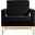 Noah Velvet Accent Chair In Black/Gold
