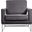 Noah Velvet Accent Chair In Grey/Chrome