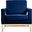 Noah Velvet Accent Chair In Navy/Gold
