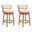 Noely Swivel Counter Height Bar Stool Set of 2 In Amber Glow and White