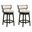 Noely Swivel Counter Height Bar Stool Set of 2 In Black and White