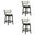 Noely Swivel Counter Height Bar Stool Set of 3 In Black and White