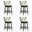 Noely Swivel Counter Height Bar Stool Set of 4 In Black and White