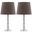 Nola Clear and Light Grey 16 Inch Stacked Crystal Ball Lamp Set of 2