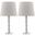 Nola Clear and Off-White 16 Inch Stacked Crystal Ball Lamp Set of 2