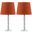 Nola Clear and Orange 16 Inch Stacked Crystal Ball Lamp Set of 2