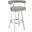 Nolagam Swivel Counter Stool In Brushed Stainless Steel with Light Gray Faux Leather