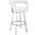 Nolagam Swivel Counter Stool In Brushed Stainless Steel with White Faux Leather