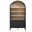 Nolan 74 Inch Tall Wide Arched Storage Display Cabinet Bookshelf In Black Oak
