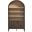 Nolan 74 Inch Tall Wide Arched Storage Display Cabinet Bookshelf In Dark Walnut