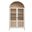 Nolan 74 Inch Tall Wide Arched Storage Display Cabinet In Ivory and Oak