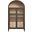 Nolan 74 Inch Tall Wide Arched Storage Display Cabinet In Walnut and Light Oak