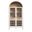 Nolan Arched Bar Cabinet In Ivory and Oak