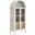 Nolan Arched Storage Tall Display Cabinet In White and Oak