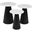 Nolan Marble Top 3 Pack Solid Wood Accent Table Set In Black