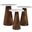 Nolan Marble Top 3 Pack Solid Wood Accent Table Set In Chestnut