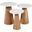 Nolan Marble Top 3 Pack Solid Wood Accent Table Set In Natural